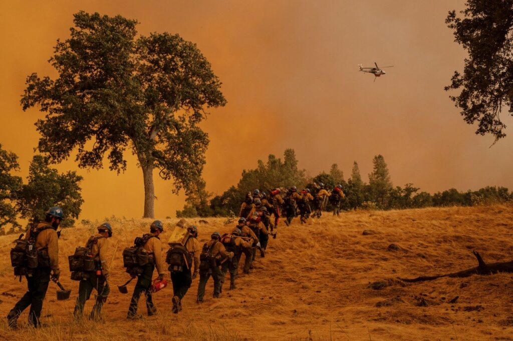 Sierra Interagency Hotshot Crew at Gifford Fire in San Luis Obispo, California