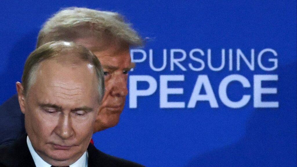 President Donald Trump and Russian President Vladimir Putin hold a press conference following their meeting to negotiate an end to the war in Ukraine, at Joint Base Elmendorf-Richardson in Anchorage, Alaska, U.S., August 15, 2025. (Reuters File)