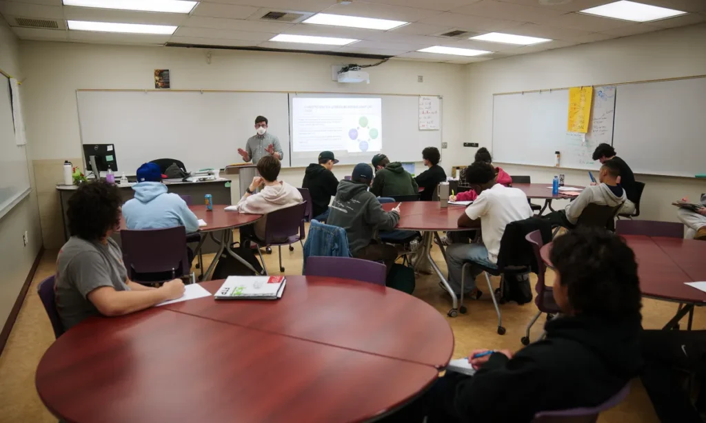 Dr. Adam Kaiserman's English class at College of the Canyons in Santa Clarita, California