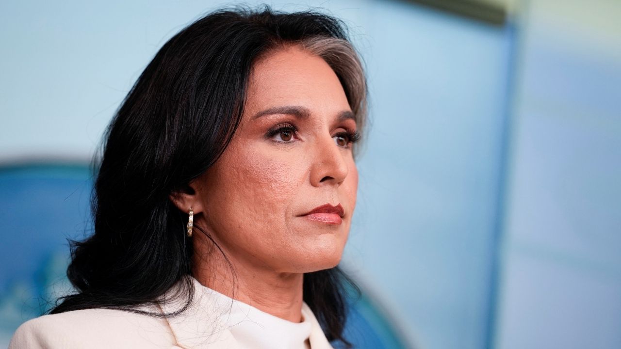 Director of National Intelligence (DNI) Tulsi Gabbard looks on during a press briefing, at the White House in Washington, D.C., U.S., July 23, 2025. (Reuters File)
