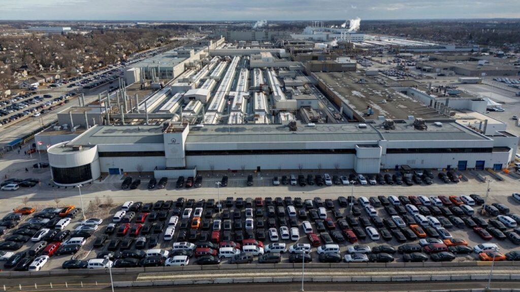 A drone view of Stellantis's Chrysler Windsor Assembly facility in Windsor, Ontario, Canada, February 4, 2025. (Reuters File)