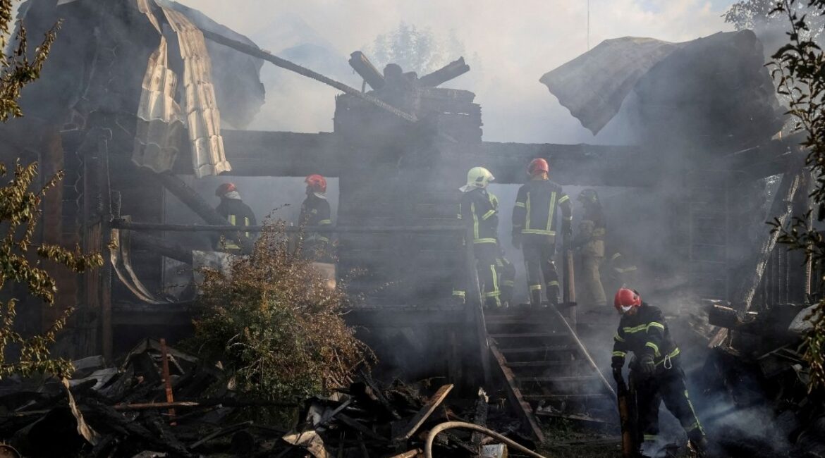 Firefighters work at the site of a Russian missile strike, amid Russia's attack on Ukraine, in the village of Sknyliv on the outskirts of Lviv, Ukraine August 21, 2025. (Reuters File)
