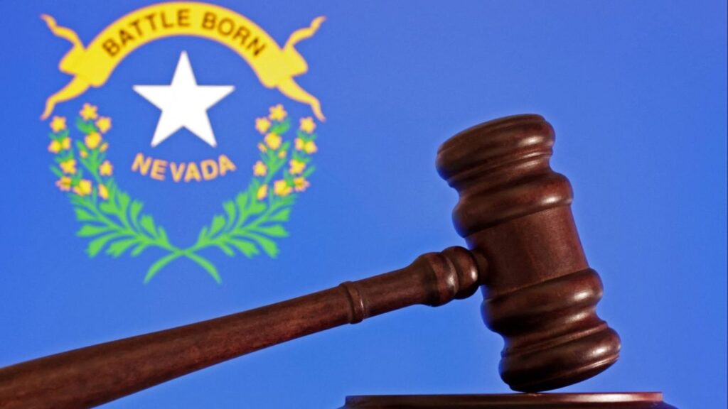 The flag of the U.S. state Nevada is seen in this illustration taken, August 21, 2024. (Reuters/Dado Ruvic/Illustration)