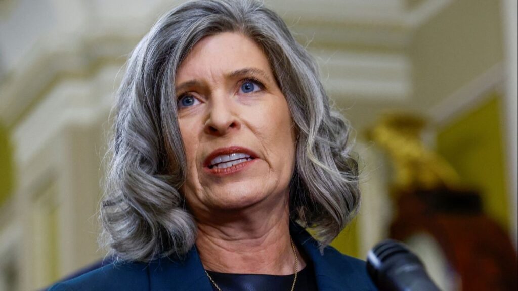 U.S. Senator Joni Ernst (R-IA) speaks to reporters, following the weekly Senate caucus luncheons on Capitol Hill in Washington, U.S., September 24, 2024. (Reuters File)