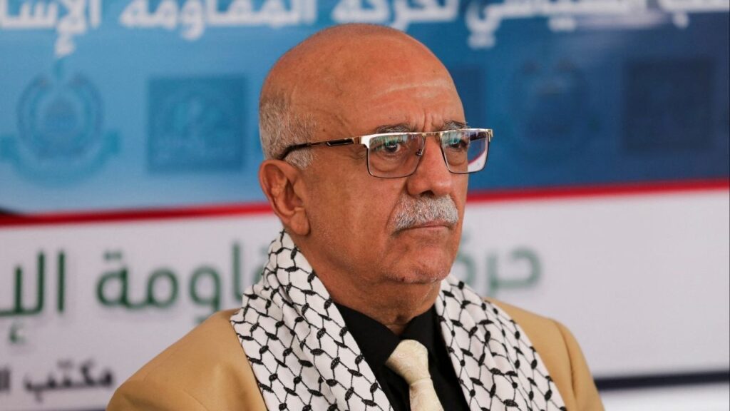 Head of the Houthi-led government Ahmad al-Rahawi looks on during a visit by Houthi government officials to the Hamas office in Sanaa, Yemen August 19, 2024. (Reuters File)